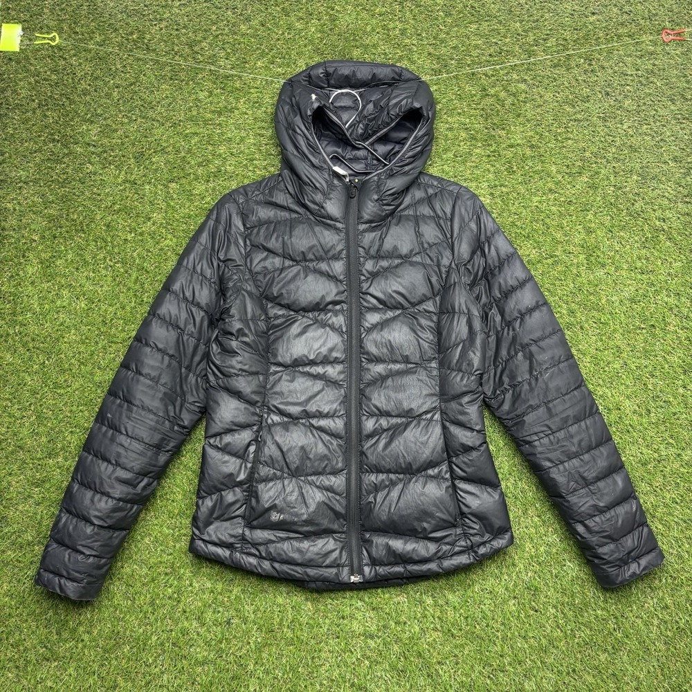 Lole Down Puffer Jacket Mens Small Goose Fill Black Outdoor Hiking Zip Up Black
